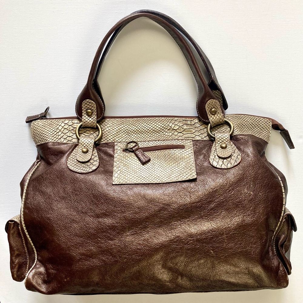 PULICATI. Fine Italian leather, extra large bag.